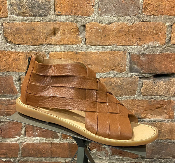 BORN Brown Zip-Up Sandal