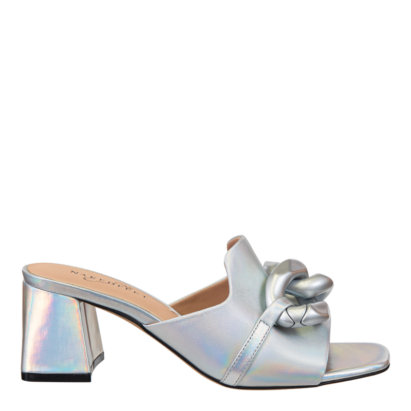 NAKED FEET - COTERIE in SILVER Heeled Sandals