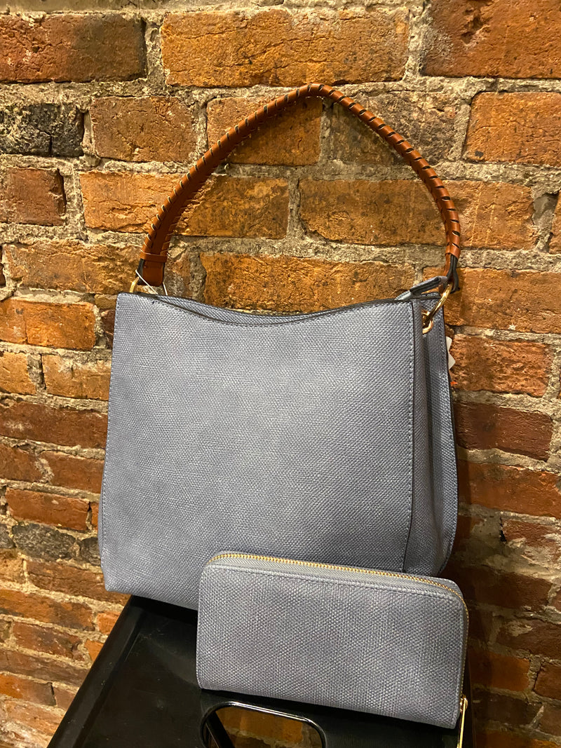 Pale Blue Tote, Crossbody and Wallet