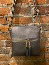 Crossbody/Shoulder Strap Bag in Tan, Brown, Black, Leopard, Silver, Rose Gold, and White/Black
