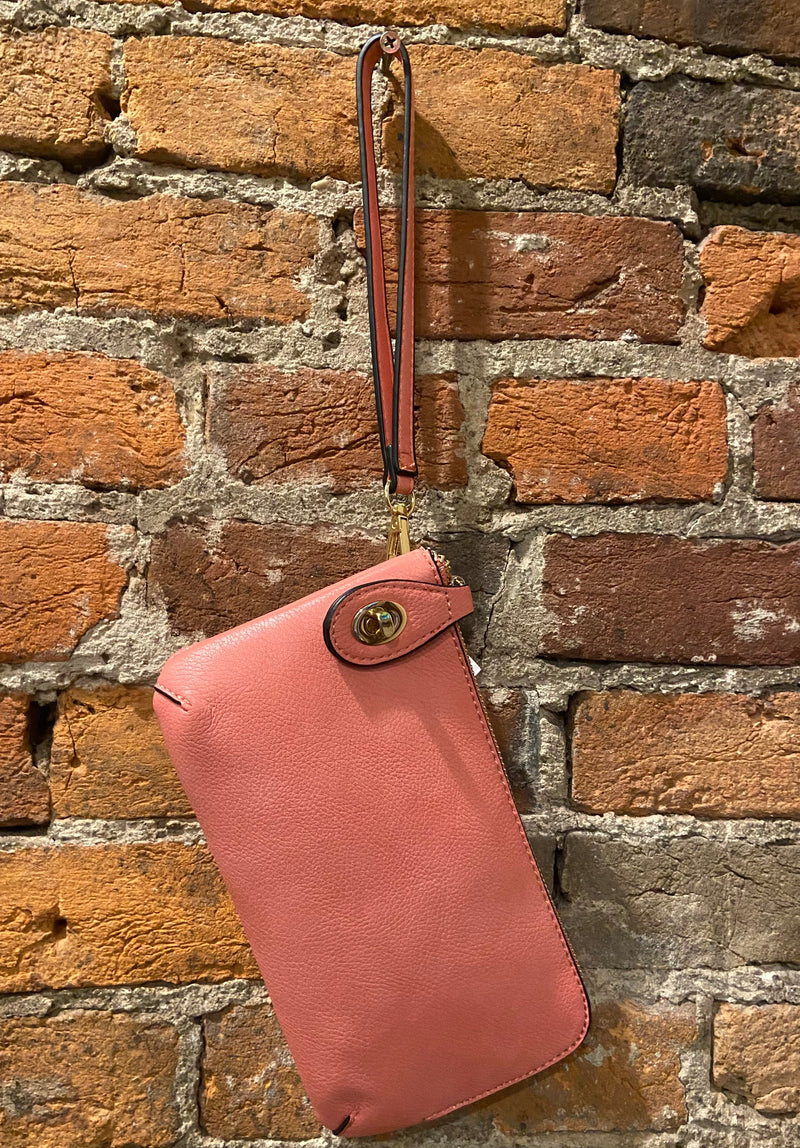 Handbag with Shoulder/Cross-Body Strap in Peach