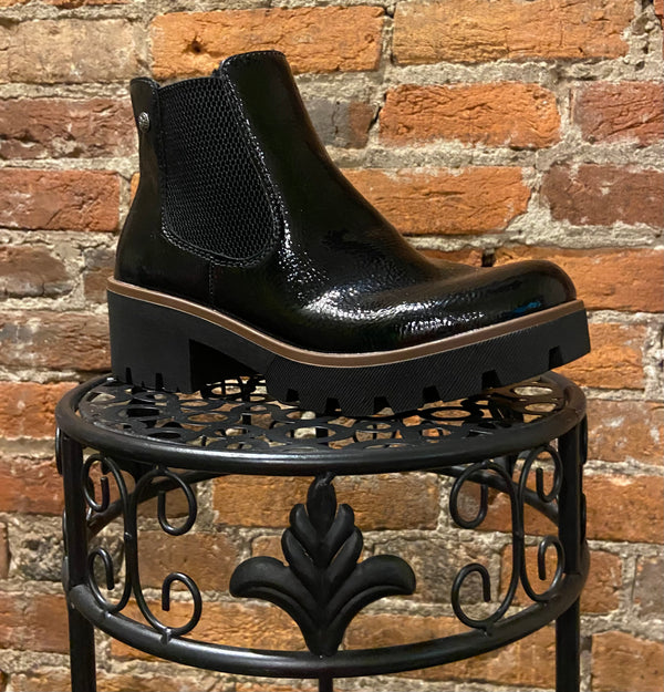 Rieker Shiny Black Leather Boot