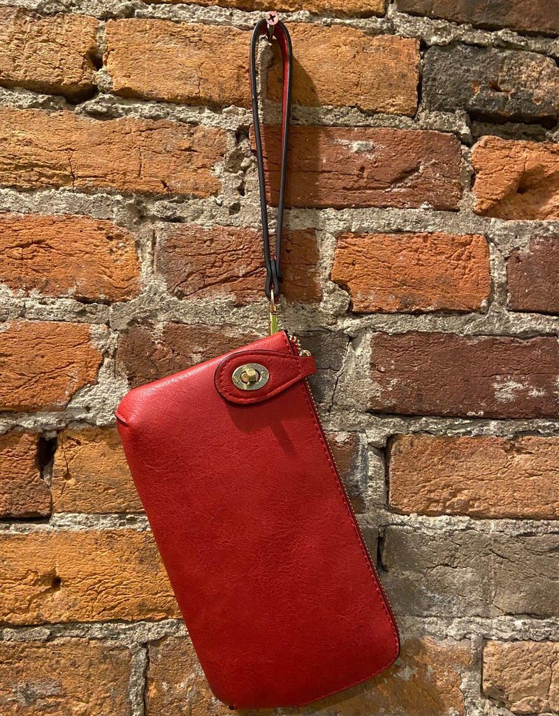 Handbag with Shoulder/Cross-Body Strap in Red